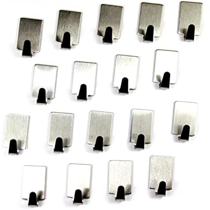 PRETYZOOM 36pcs Adhesive Stainless Steel Hooks for Wall Towel Rack No Drilling