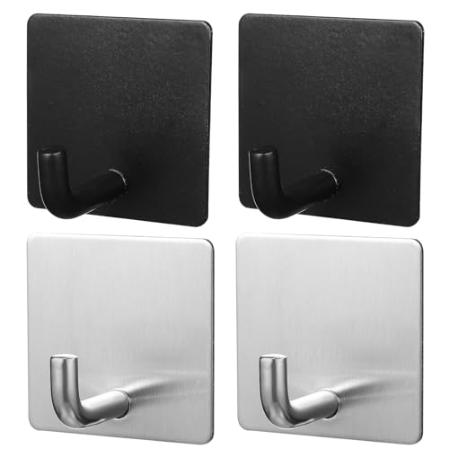 Beaupretty 4pcs Modern Wall Hooks for Bathroom and Home Organization