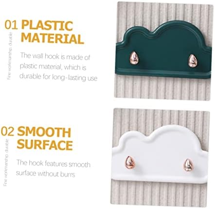 DOITOOL 4Pcs Adhesive Wall Hooks Decorative Key Towel Holders