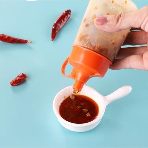 KLEYE 5-Piece Condiment Squeeze Bottles Set - Plastic with 300ml Capacity