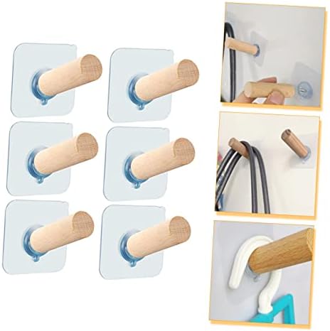 6pcs Heavy Duty Self-Adhesive Coat Hooks for Home Kitchen Storage
