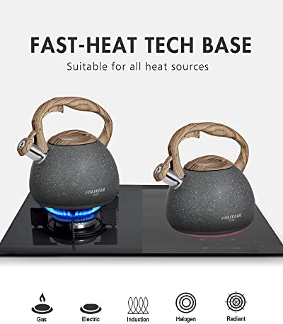 POLIVIAR Tea Kettle 27 Quart Natural Stone Finish