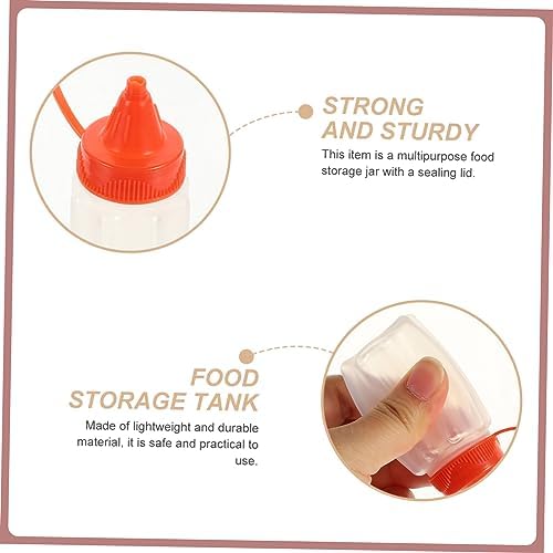 Mikinona 12-Pack Square Sauce Bottles with Lids