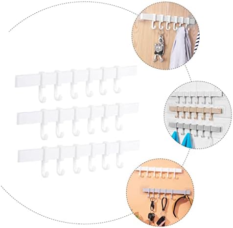 STOBOK 3Pcs Sticky Hook Rack for Bathroom and Kitchen