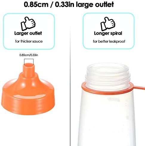 Ondiomn 6 Pack 180ml Wide Mouth Squeeze Bottles BPA Free