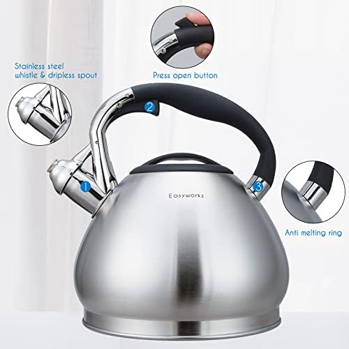 Easyworkz Whistling Tea Kettle with Loud Whistle 31 Quart