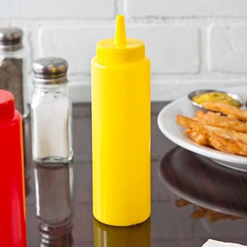TrueCraftware 12-Pack Squeeze Condiment Bottles 8 oz Yellow