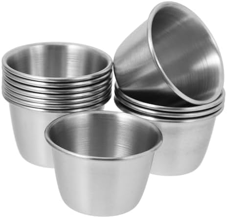 HOLIDYOYO 12-Piece Stainless Steel Sauce Cups Set