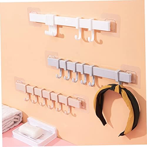 STOBOK 3Pcs Sticky Hook Rack for Bathroom and Kitchen