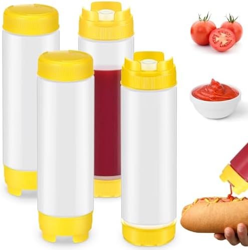 Didaey 4 Pcs Refillable 20 oz Squeeze Bottles