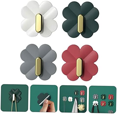 PRETYZOOM 4Pcs Cartoon Adhesive Wall Hooks