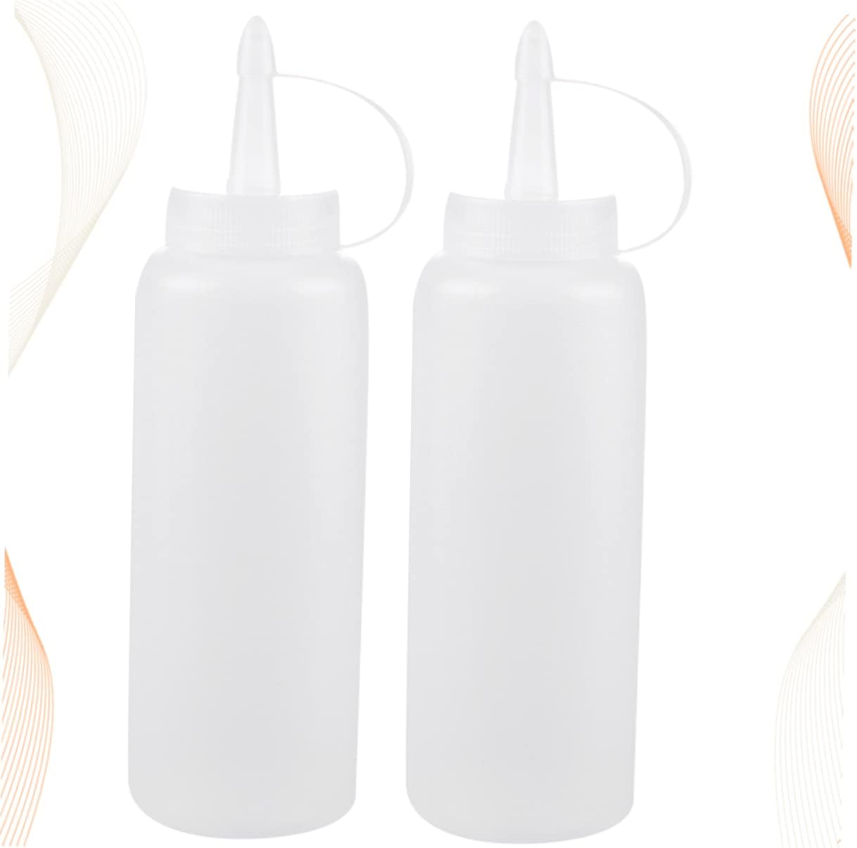 HOLIDYOYO 2pcs White Condiment Squeeze Bottles