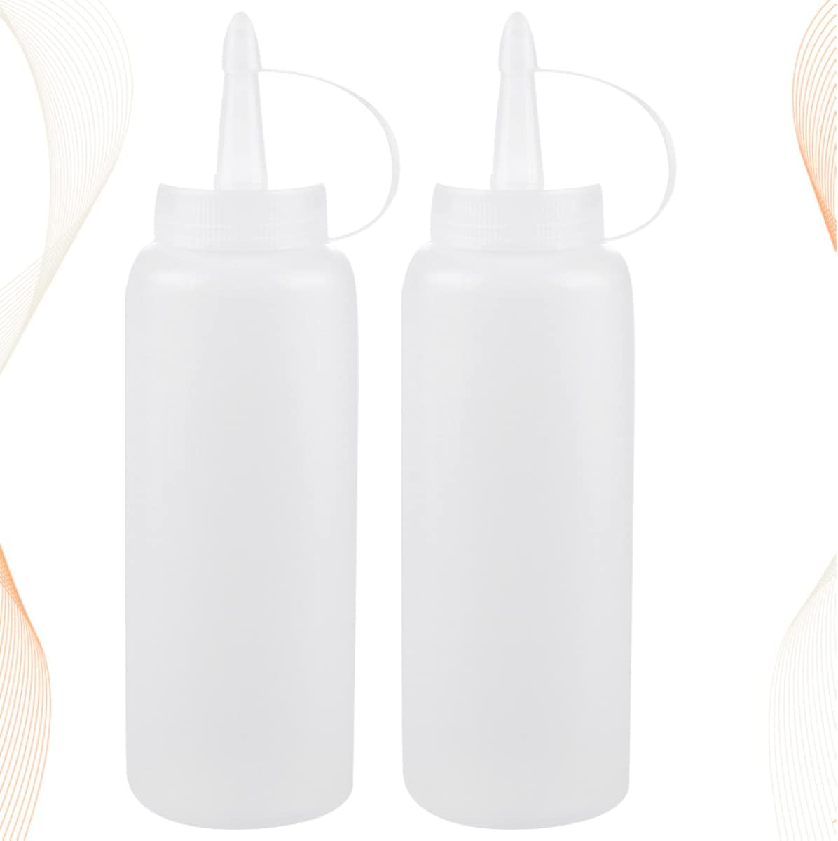 CIYODO 24 oz Condiment Squeeze Bottles 2 Pack Reusable Kitchen Set