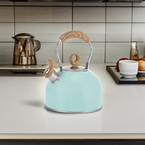 Vegoran 85 OZ Whistling Tea Kettle with Wood Handle 1