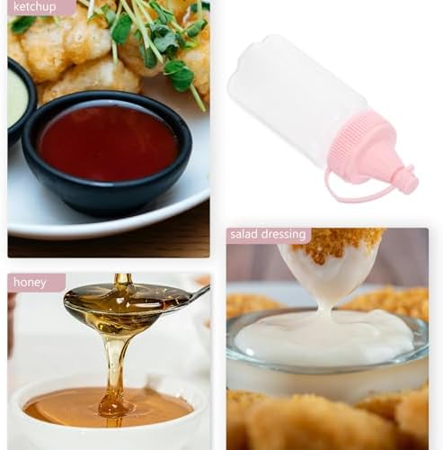 HOLIDYOYO 4pcs Clear Plastic Condiment Squeeze Bottles 1