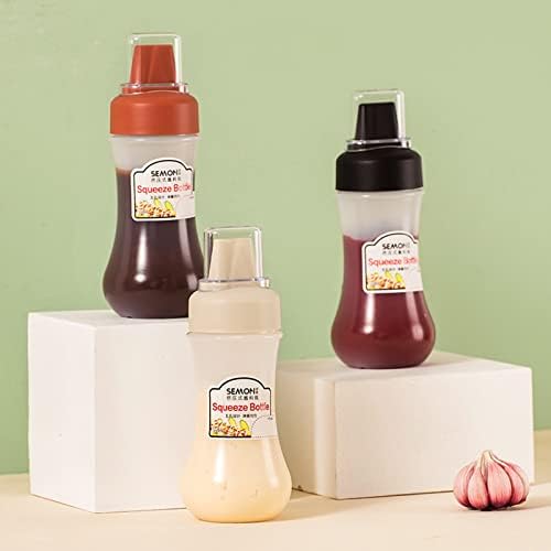 5 Hole Kitchen Condiment Squeeze Bottle with Leak Proof Clear Design
