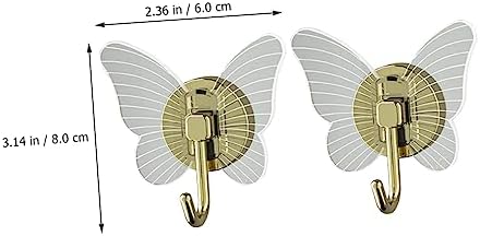 Holibanna 2Pcs Self Adhesive Butterfly Wall Hooks