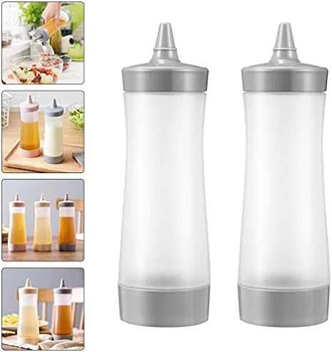 Hemoton 2pcs Clear Condiment Squeeze Bottles