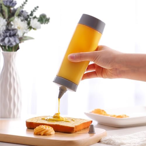 3 Pack Condiment Squeeze Bottles for Ketchup Mustard Oil and More