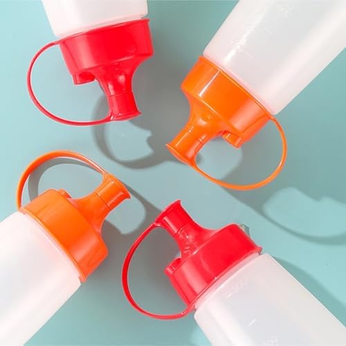 KLEYE 5-Piece Condiment Squeeze Bottles Set - Plastic with 300ml Capacity