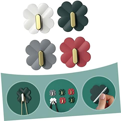 PRETYZOOM 4Pcs Cartoon Adhesive Wall Hooks