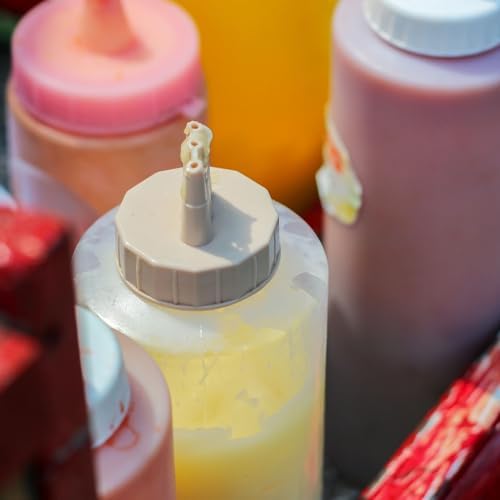 3pcs Plastic Squeeze Bottles with Cap for Condiments