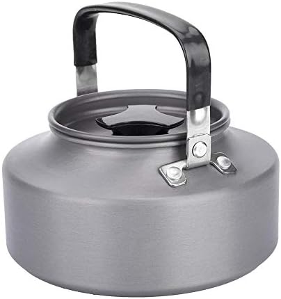 Fdit 11L Aluminum Teapot for Camping Hiking Kitchen Black Handle