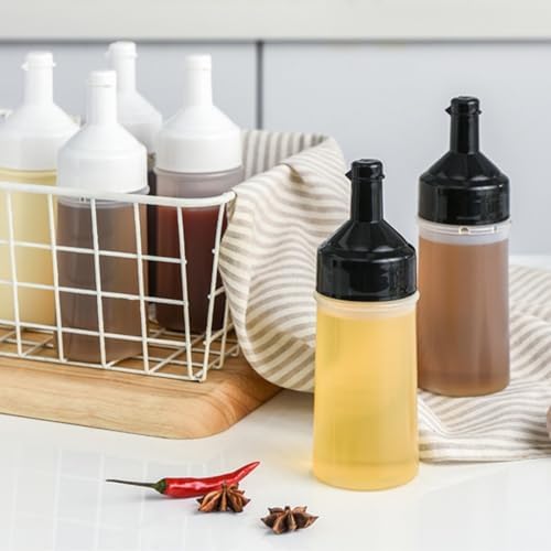 KLEYE 5-Piece Condiment Squeeze Bottles Set Black 500ml