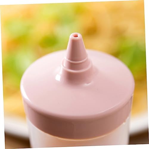9 Pcs Condiment Bottle Squeeze Bottles with Lid Pink Reusable