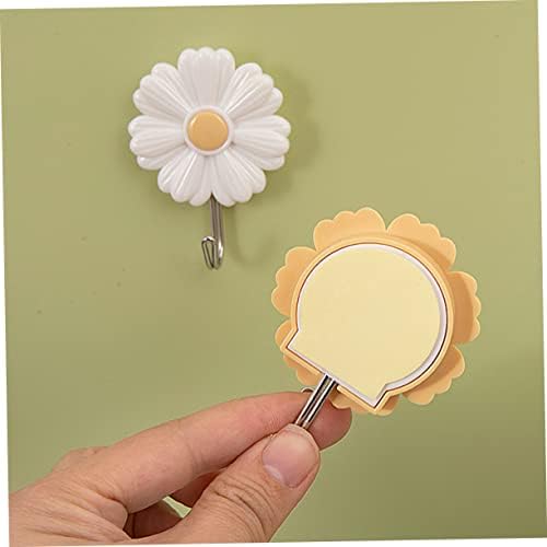 DOITOOL 4pcs Daisy Adhesive Wall Hooks