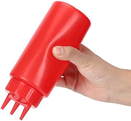 Vikye 3pcs 3 Hole Squeeze Condiment Bottles with Lid