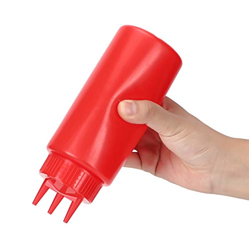 3pcs 3 Hole Squeeze Condiment Bottles with Lid
