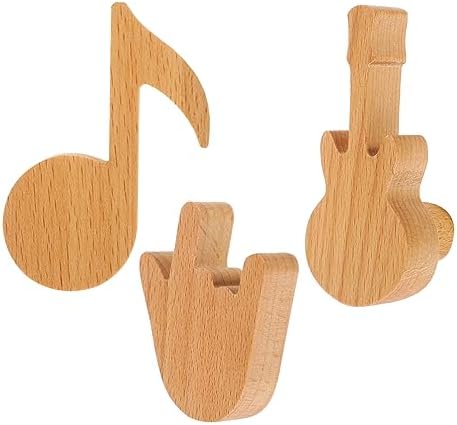 GLEAVI 3Pcs Wood Coat Hooks for Home Storage
