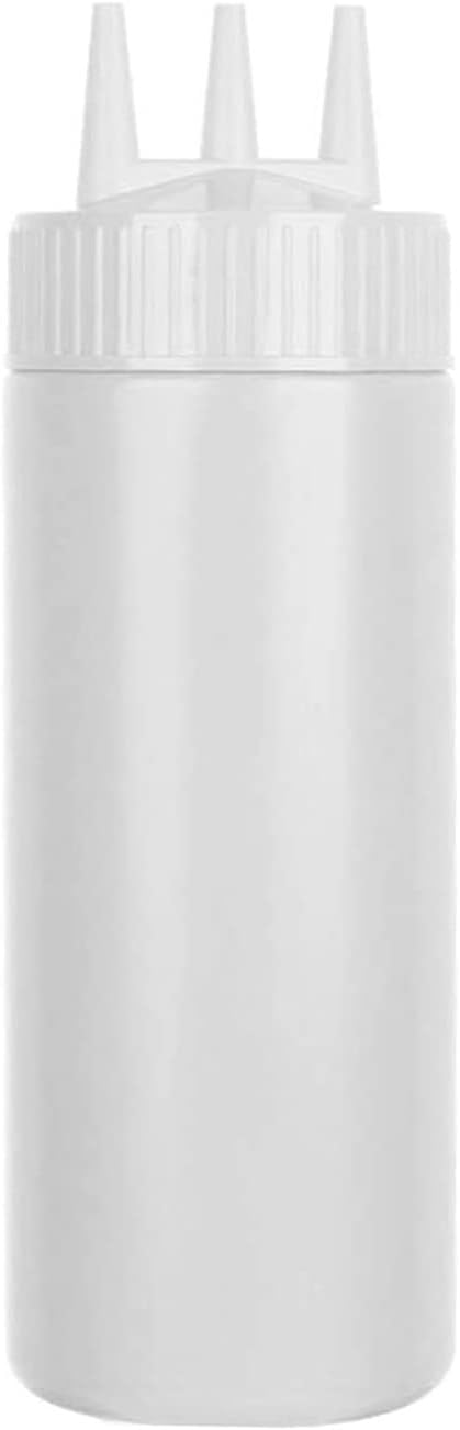 3-Head Squeeze Condiment Sauce Bottle with Cap for Kitchen