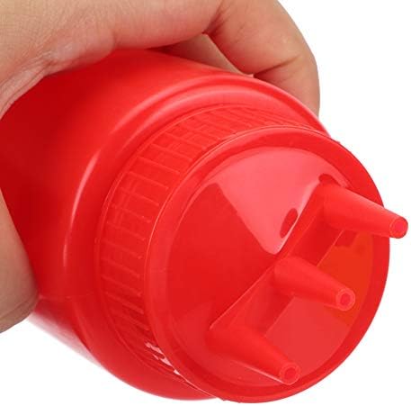 Vikye 3pcs 3 Hole Squeeze Condiment Bottles with Lid