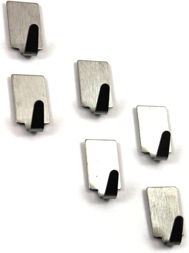 Stainless Steel Adhesive Hook 36pcs Wall Mount Utility Hooks for Bathroom Kitchen