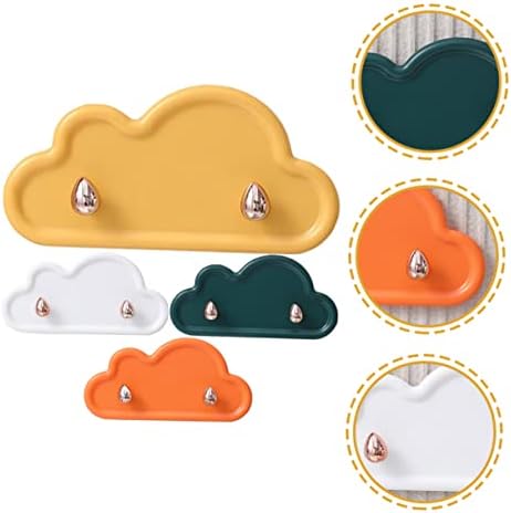 DOITOOL 4Pcs Adhesive Wall Hooks Decorative Key Towel Holders