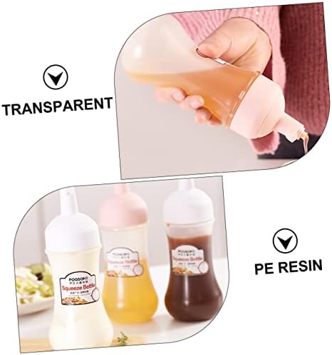 GRIRIW 2 Pack Condiment Squeeze Bottles Leakproof with Scale
