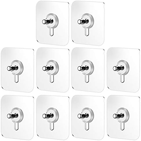 Alipis 10pcs Transparent Adhesive Ceiling Hooks No Nail No Trace