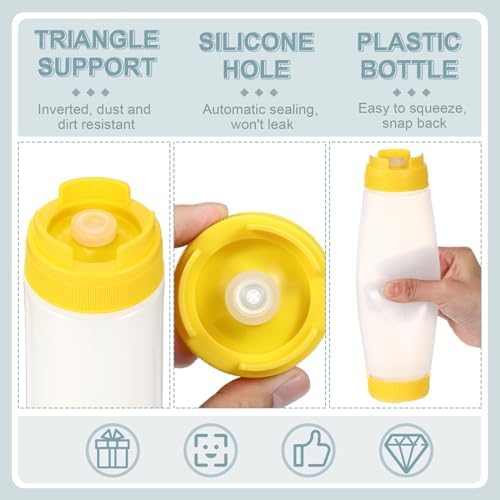 Didaey 4 Pcs Refillable 20 oz Squeeze Bottles