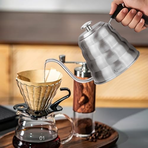 Apusu 40oz Gooseneck Tea Kettle with Thermometer