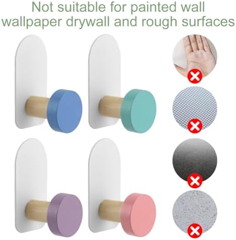 5pcs Self-Adhesive Kids Coat Hooks with Cartoon Animal Design