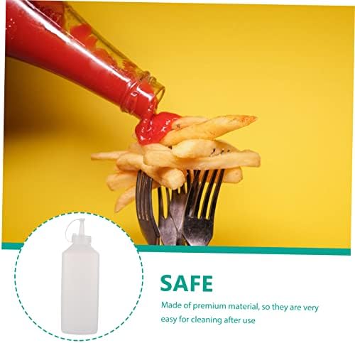 2 Pack Squeeze Condiment Bottles with Lids for Kitchen Use