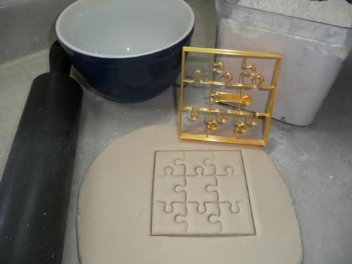 YNGLLC Puzzle Piece Cookie Cutter - Gold 4x4x0625 Inch