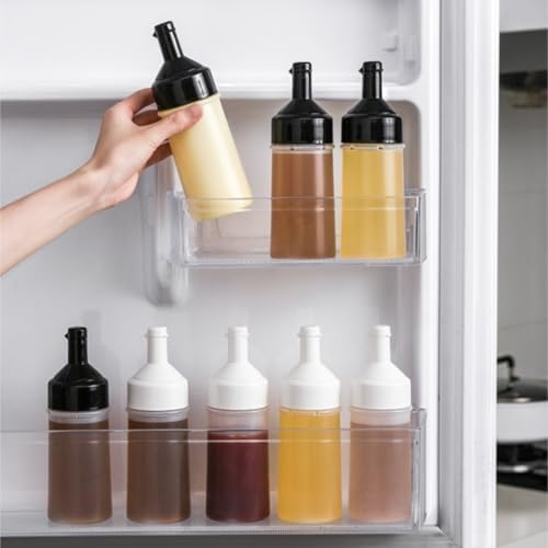 KLEYE 5-Piece Condiment Squeeze Bottles Set Black 500ml