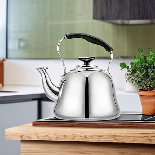2L Whistling Stovetop Tea Kettle - Durable Stainless Steel with Anti-Scald Handle