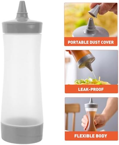 3PCS Squeeze Condiment Bottles for Ketchup Mustard Jam