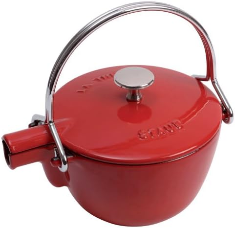 Staub Cast Iron 1 Qt Tea Kettle - Cherry Made in France