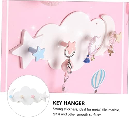 Healifty 2pcs Star Moon Wall Hooks Adhesive
