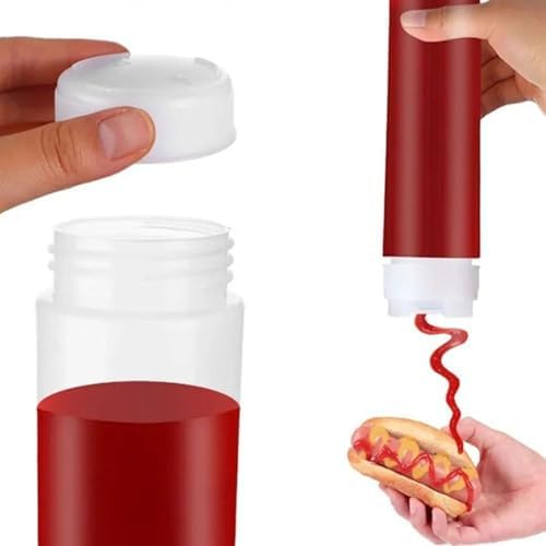 24oz Refillable Condiment Squeeze Bottle with Large Valve Yellow